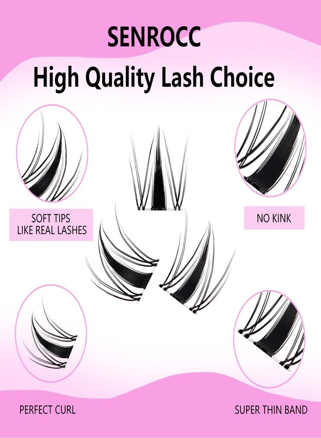SenRocc Lash Clusters Fairy Lash Clusters Manga Eyelash Clusters 140pcs Cluster Eyelash Extensions D Curl Individual Lashes 8-16mm Mix Length (QF-0.07D-8-16) - Image 3